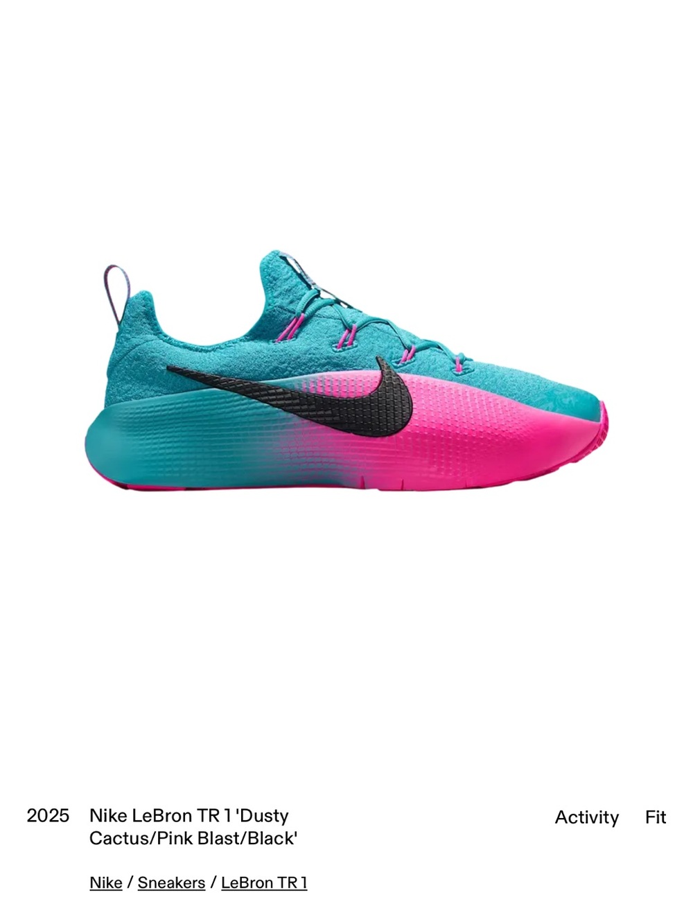 Nike Teal & Hot Pink Low-Top Sneakers - Picture 2 of 4